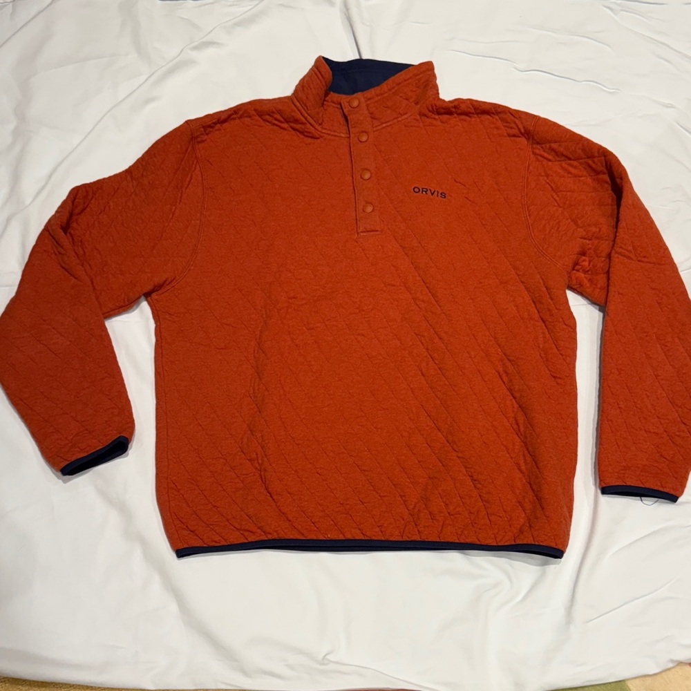 Orvis Rust Quilted Pullover - image 1